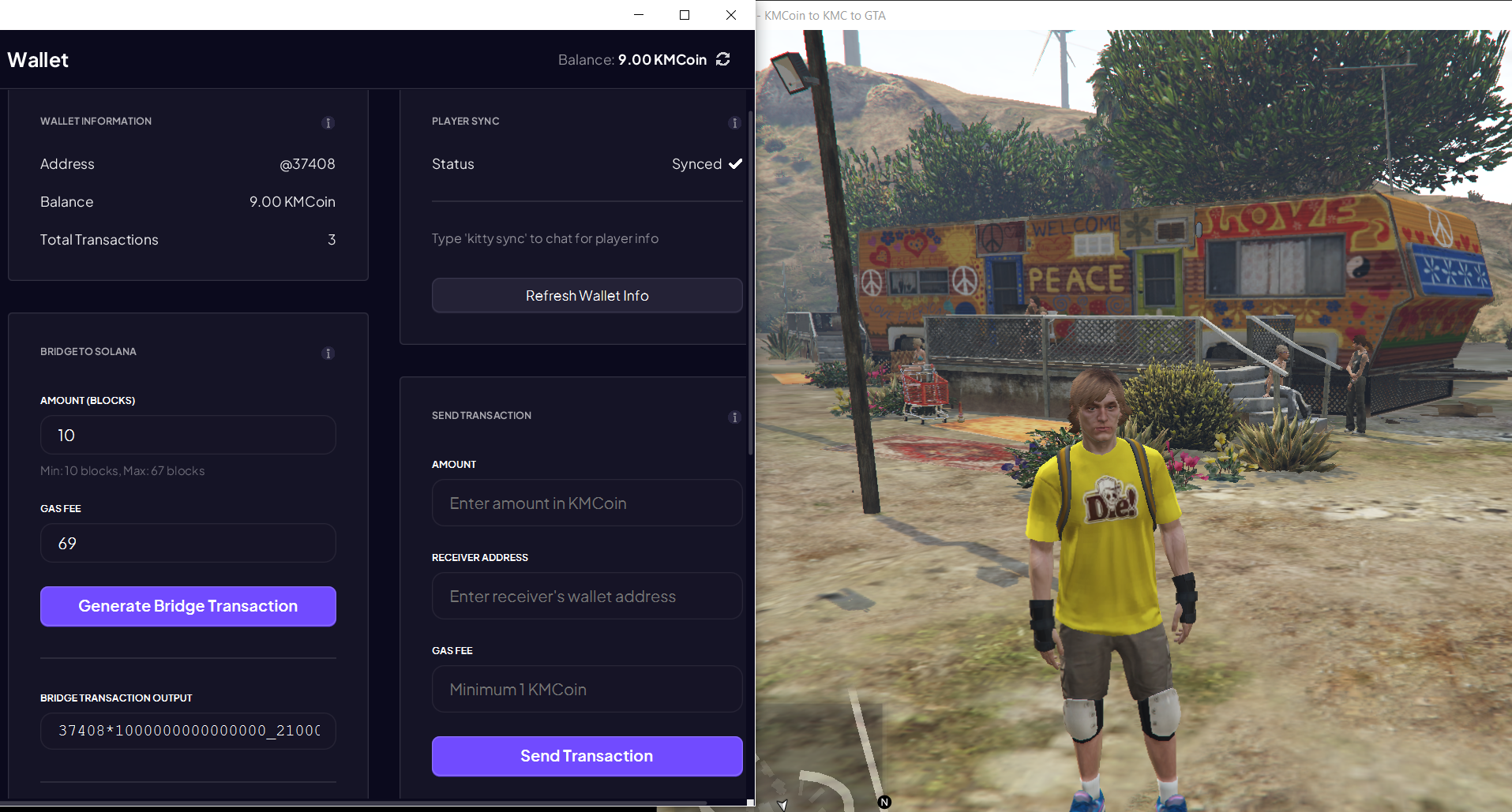 GTA V KMCoin mining